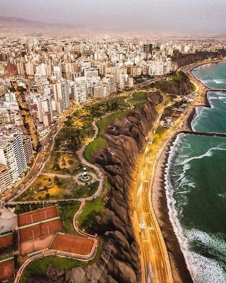 The cliffs, parks and Pacific coastline of Miraflores